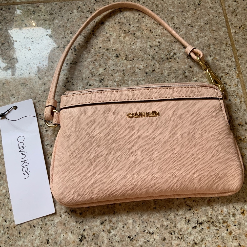 CALVIN KLEIN Pink Blush Wristlet Purse